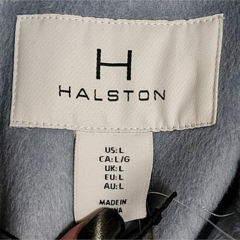 Halston Women's Light Blue Wool Blend Blazer Pea Coat Walking Womens Size XL New - Picture 9 of 13